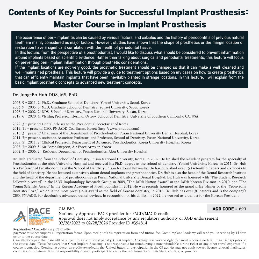KDWC 2024 New York - No.14) Key Point for Successful Implant Prothesis