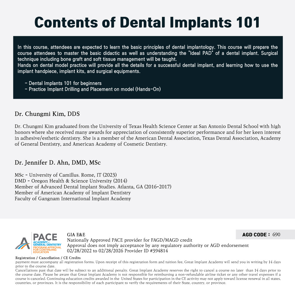 KDWC 2024 New York - No.52) Dental Implant 101 for Beginners Hands-on