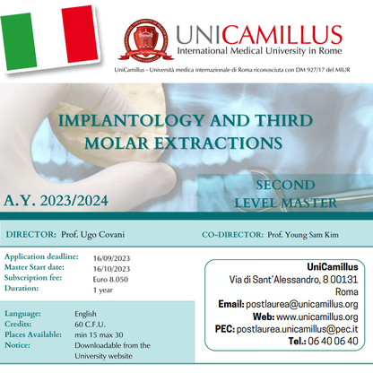 Rome Italy) Implantology And Third Molar Extraction (SECONE LEVEL MASTER) [2023/2024]
