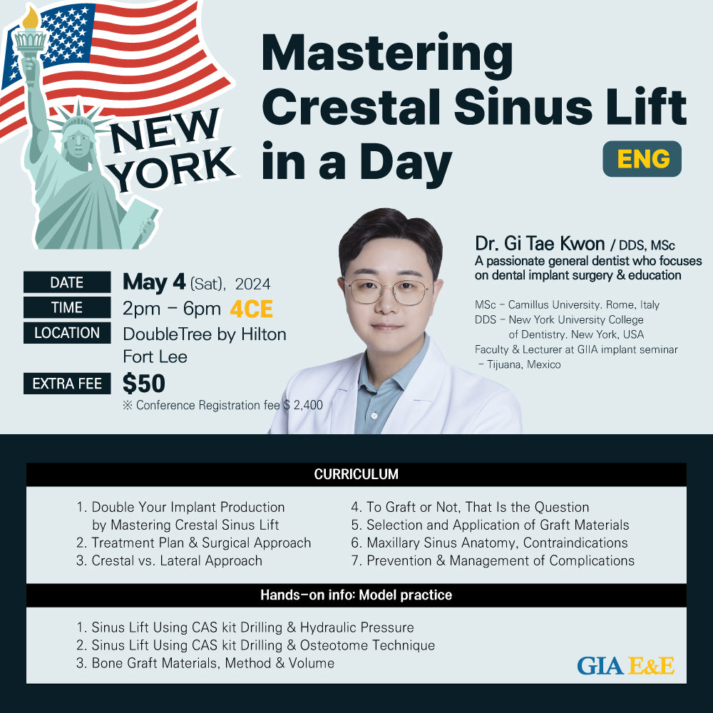 New York) Mastering Crestal Sinus Lift [5/5/2024]