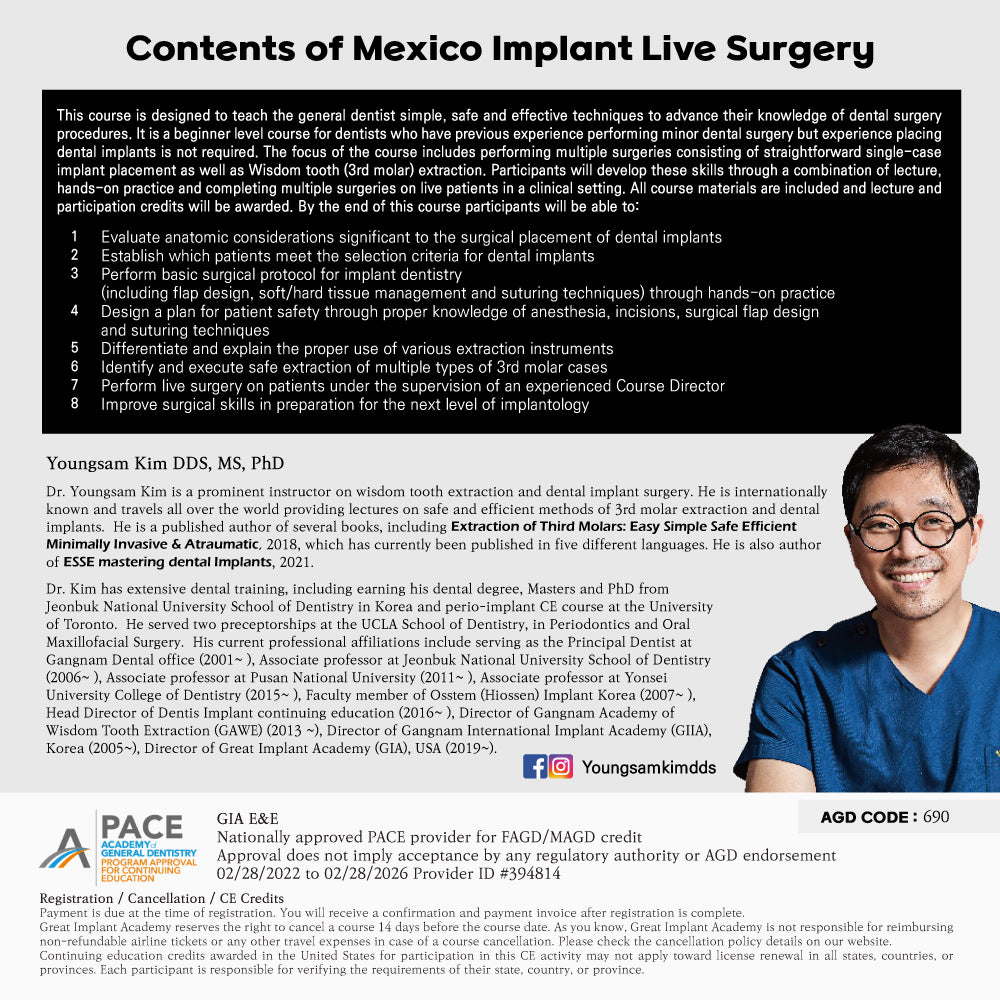 MEXICO LSC 2024 / Aug 29 - Sep 2 [Implant Live Surgery Course]