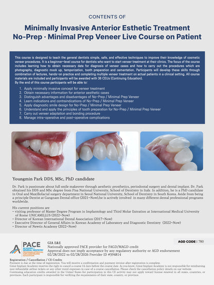 Mexico) No Prep / Minimal Prep Veneer Live Course on Patient [January 15 - 19, 2026]