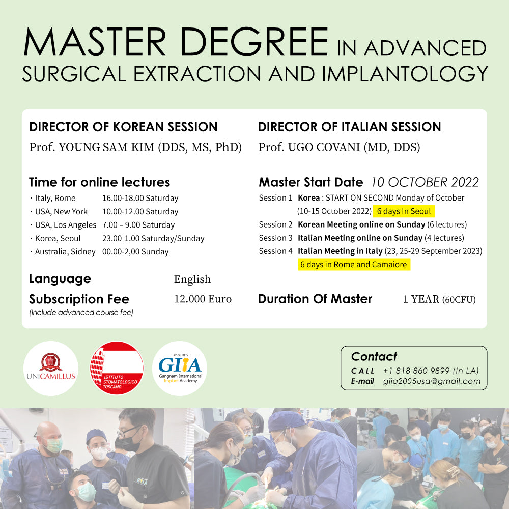 Rome Italy) Implantology And Third Molar Extraction (SECONE LEVEL MASTER) [2023/2024]