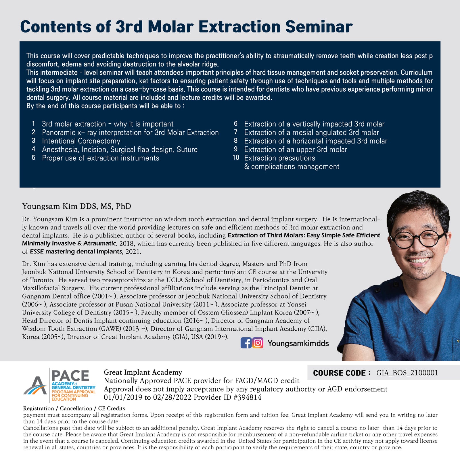 Los Angeles) 3rd Molar Extraction Seminar [2022/2/5 ~ 2/6]