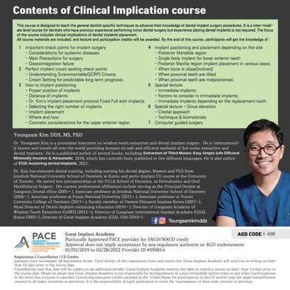 Oregon) Clinical Implication- Mastering Dental Implants [2022/8/27 ~ 8/28]