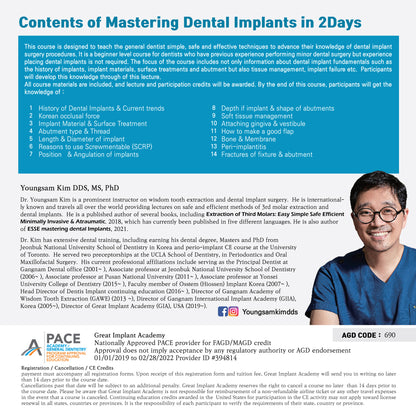 Los Angeles) Mastering Dental Implants [2022/11/19 ~ 11/20]