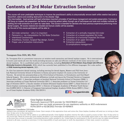 Los Angeles) 3rd Molar Extraction Seminar [2023/2/4 - 2/5]