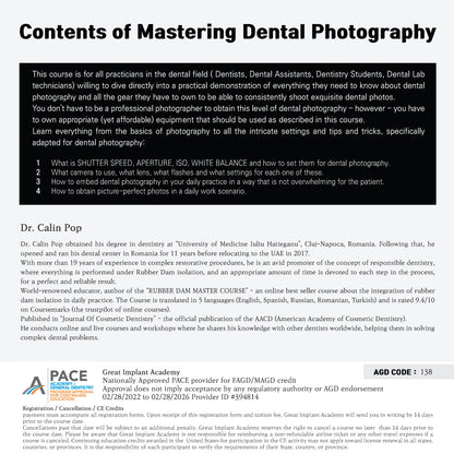 Las Vegas) Mastering Dental Photography [2023/5/6]