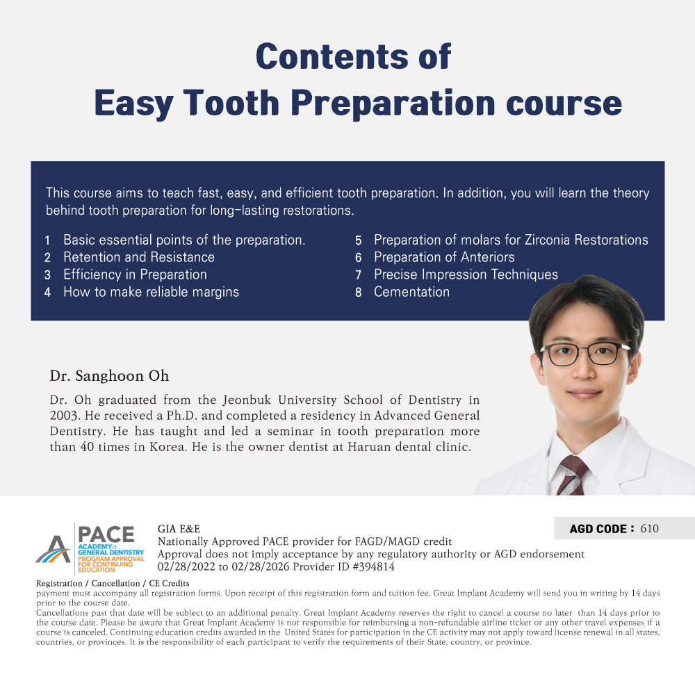 New York) Easy Tooth Preparation [2023/9/9 ~ 9/10]