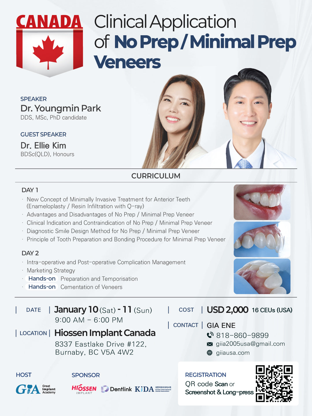 Canada) No Prep / Minimal Prep Veneers: Clinical Application Hands-on