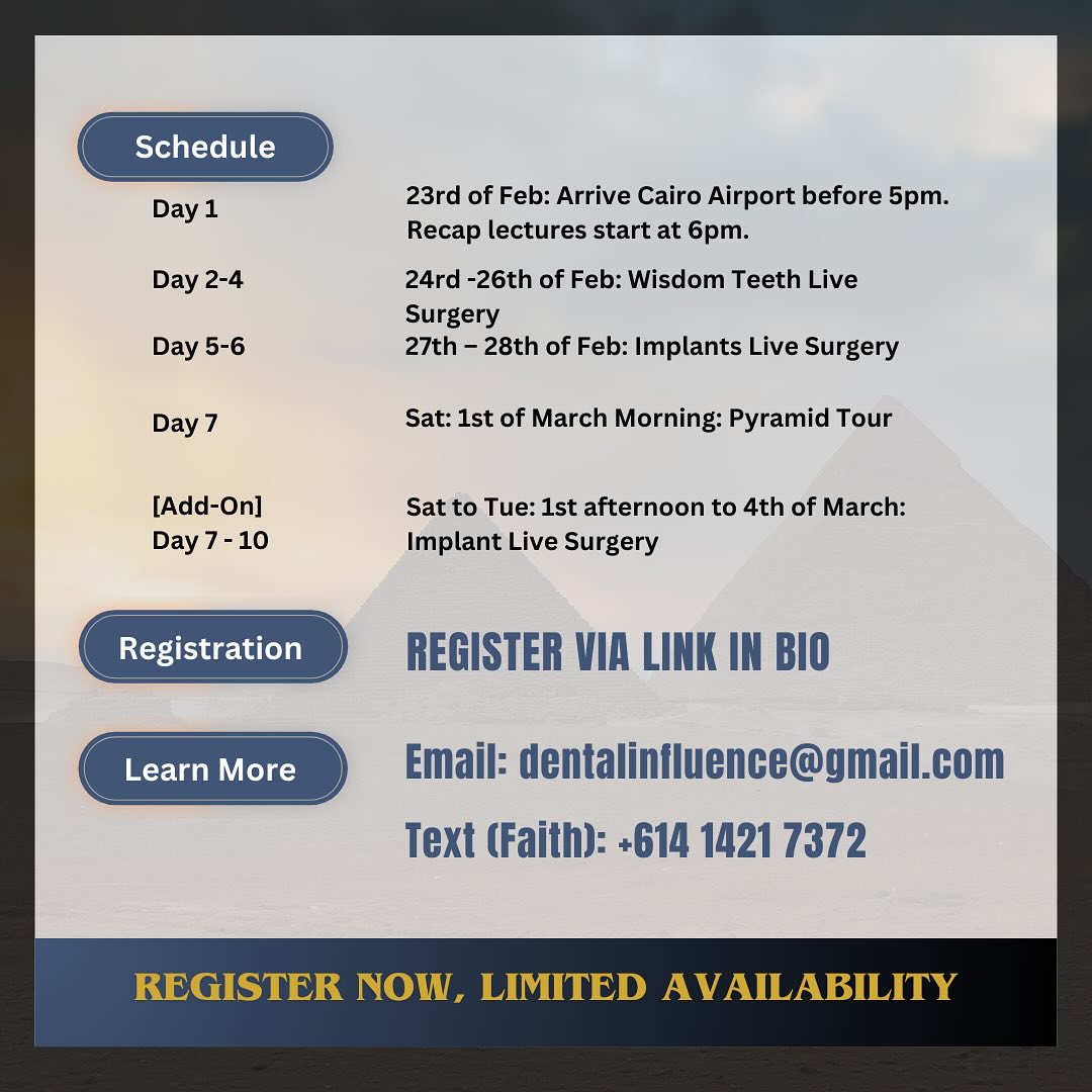 Egypt) Wisdom Teeth & Implant Live Surgery Marathon [2/23 ~ 3/1/2025]