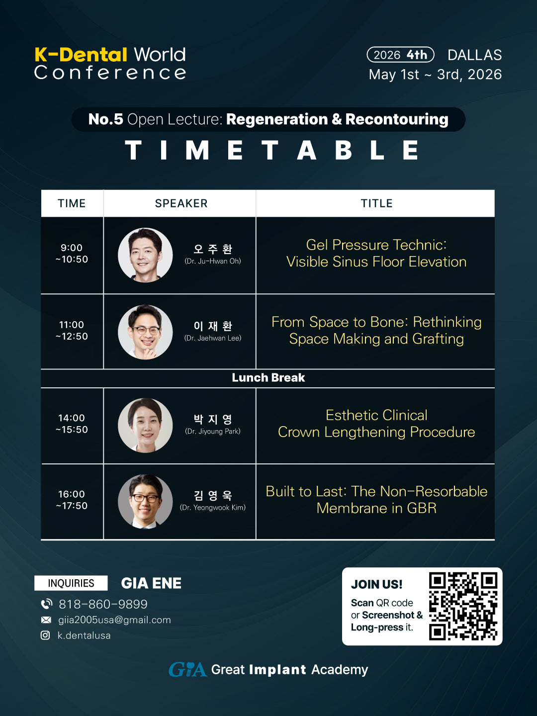 KDWC 2026 Dallas - No.5) OPEN LECTURE: Regeneration & Recontouring [Sat]