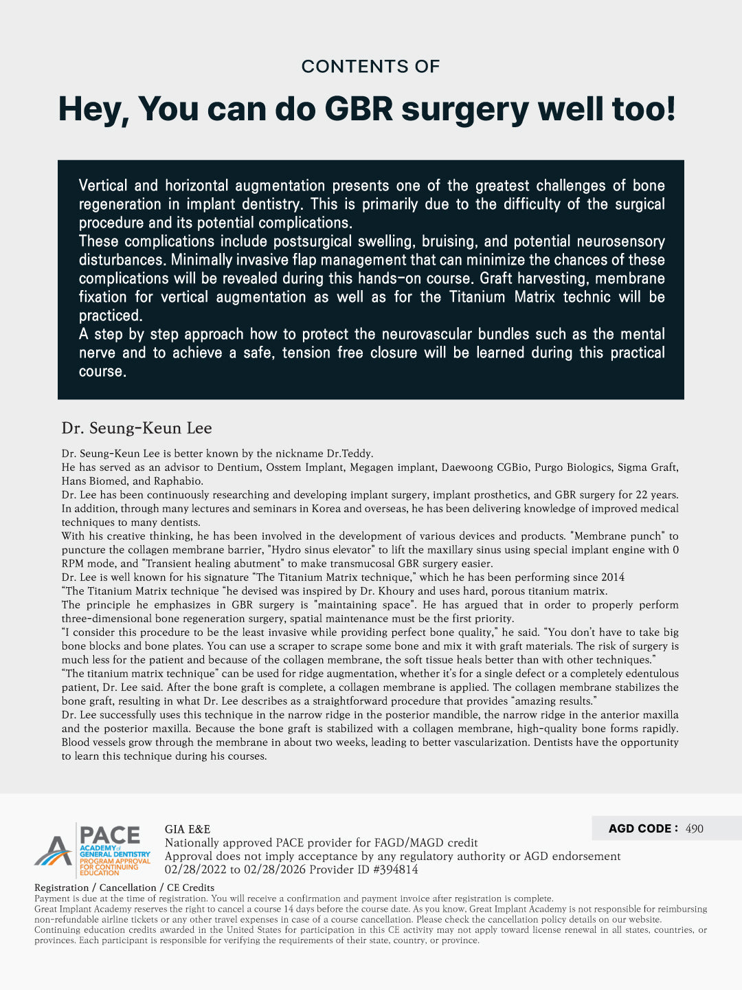 KDWC 2026 Dallas - No.9) Hey, You Can Do GBR Surgery Well Too! Hands-on [Sun]