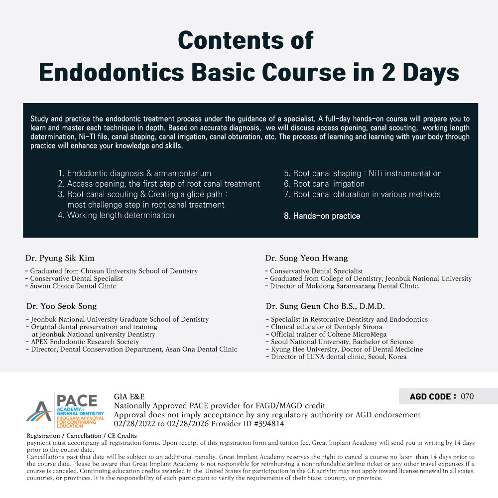 KDWC 2024 New York - No.10) Endodontic Basic Course in 2 Days Hands-on