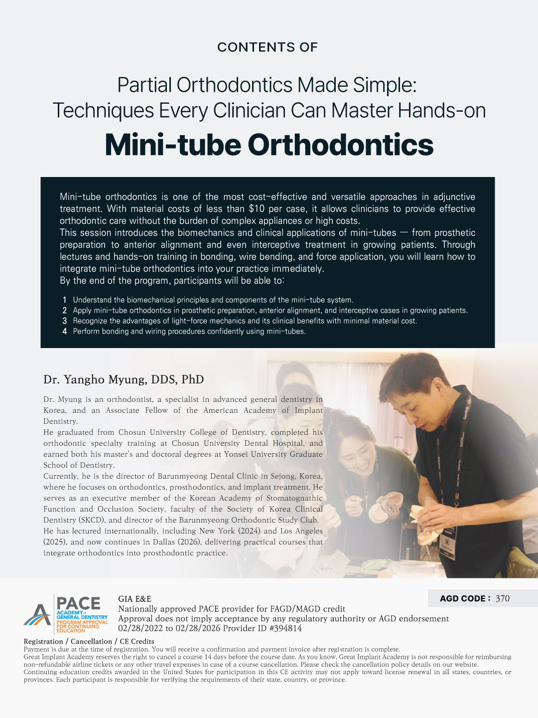 KDWC 2026 Dallas - No.20) Mini-Tube Orthodontics: Partial Orthodontics made Simple Hands-on [Sat]
