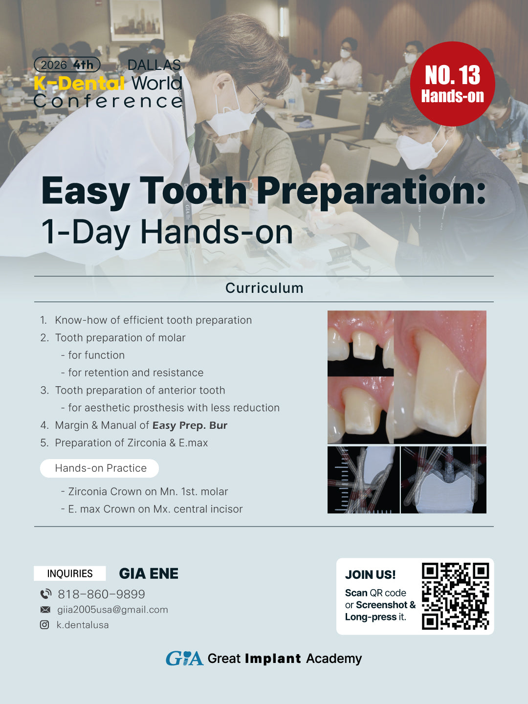 KDWC 2026 Dallas - No.13) Easy Tooth Preparation 1 Day Hands-on [Fri]