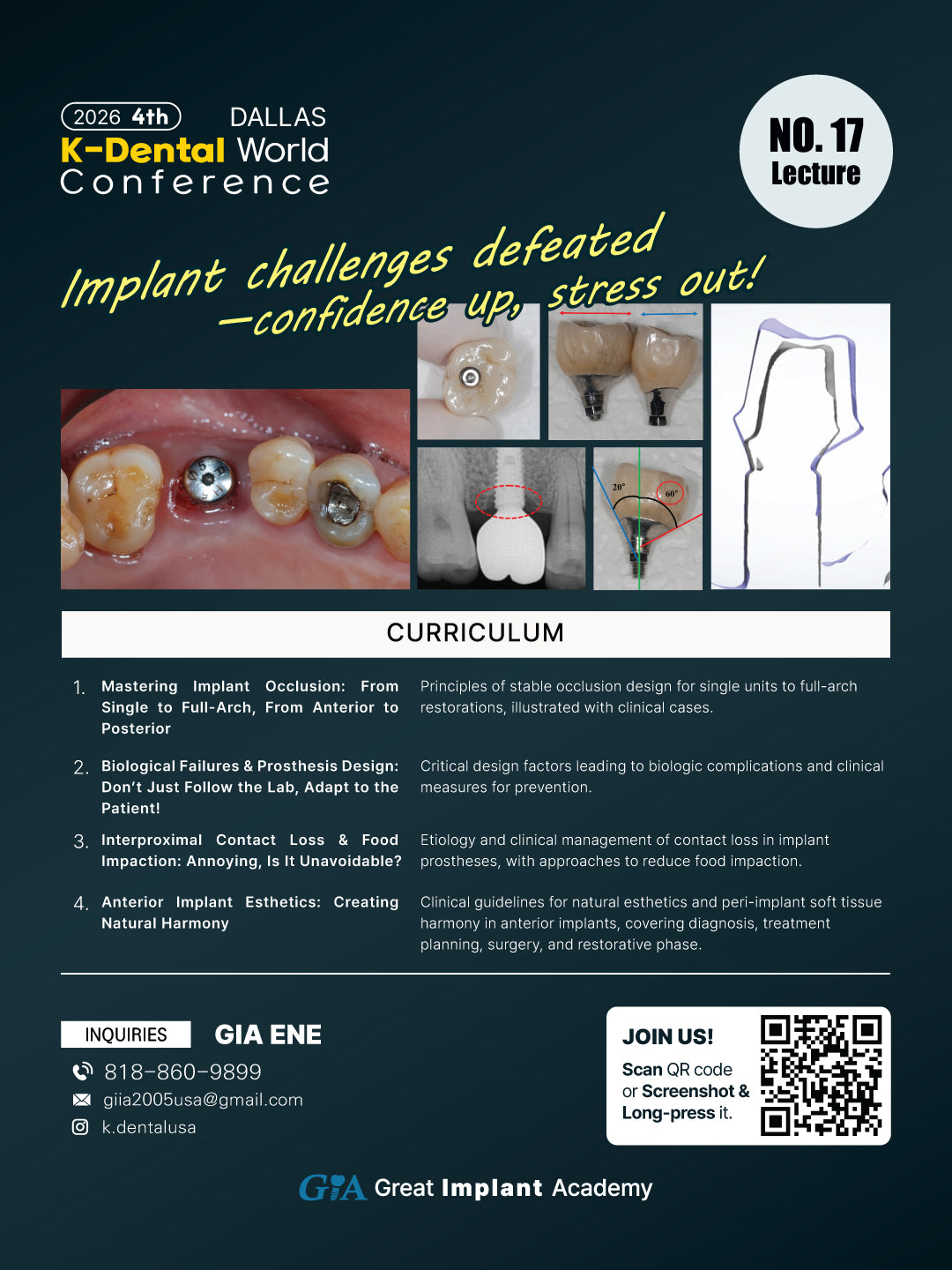 KDWC 2026 Dallas - No.17) Implant Prosthodontics: Clinical Know-How for Stress-Free Practice [Sat]
