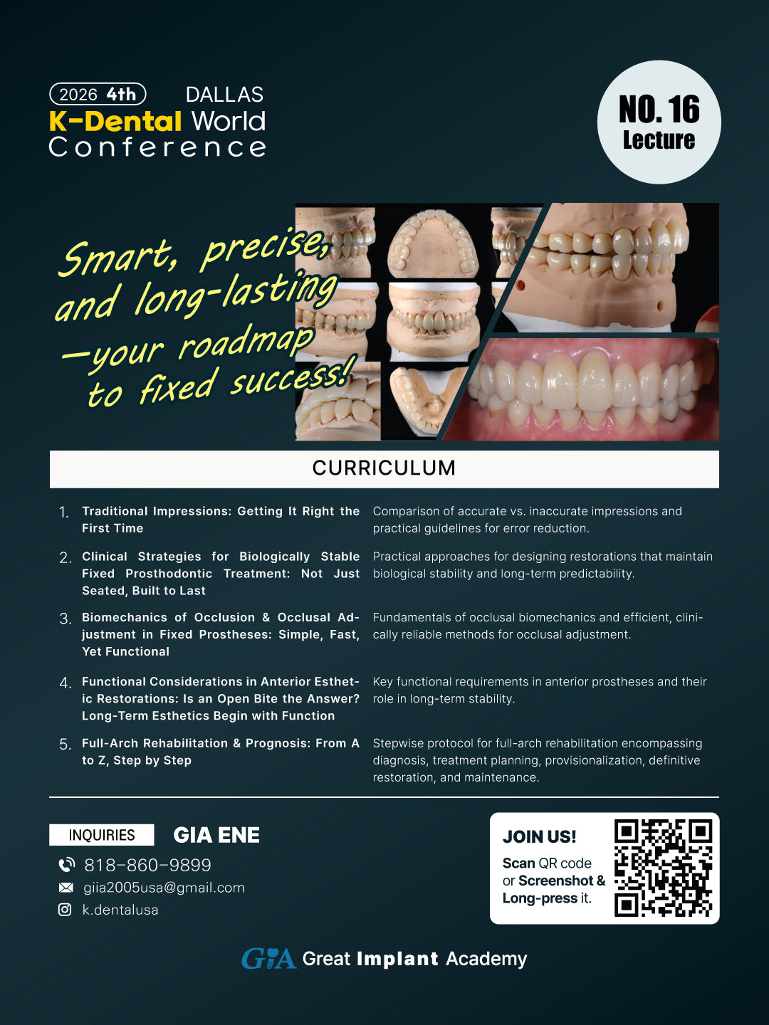 KDWC 2026 Dallas - No.16) Fixed Prosthodontics: Smart, Precise, and Long-Lasting Solutions [Fri]