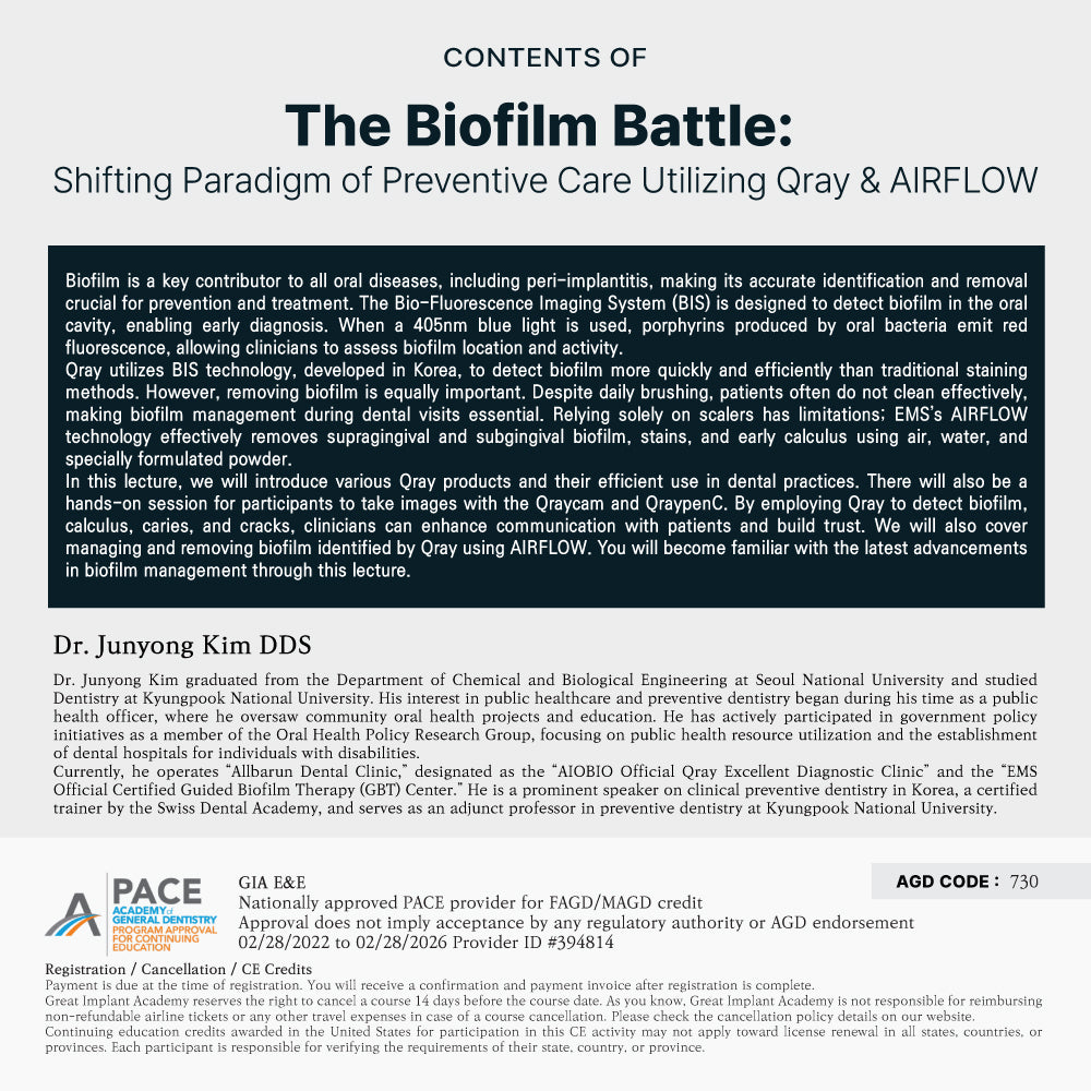 KDWC 2025 Los Angeles - No.7) The Biofilm Battle: Shifting Paradigm of Preventive Care Utilizing Qray & Airflow HANDS-ON [Fri]