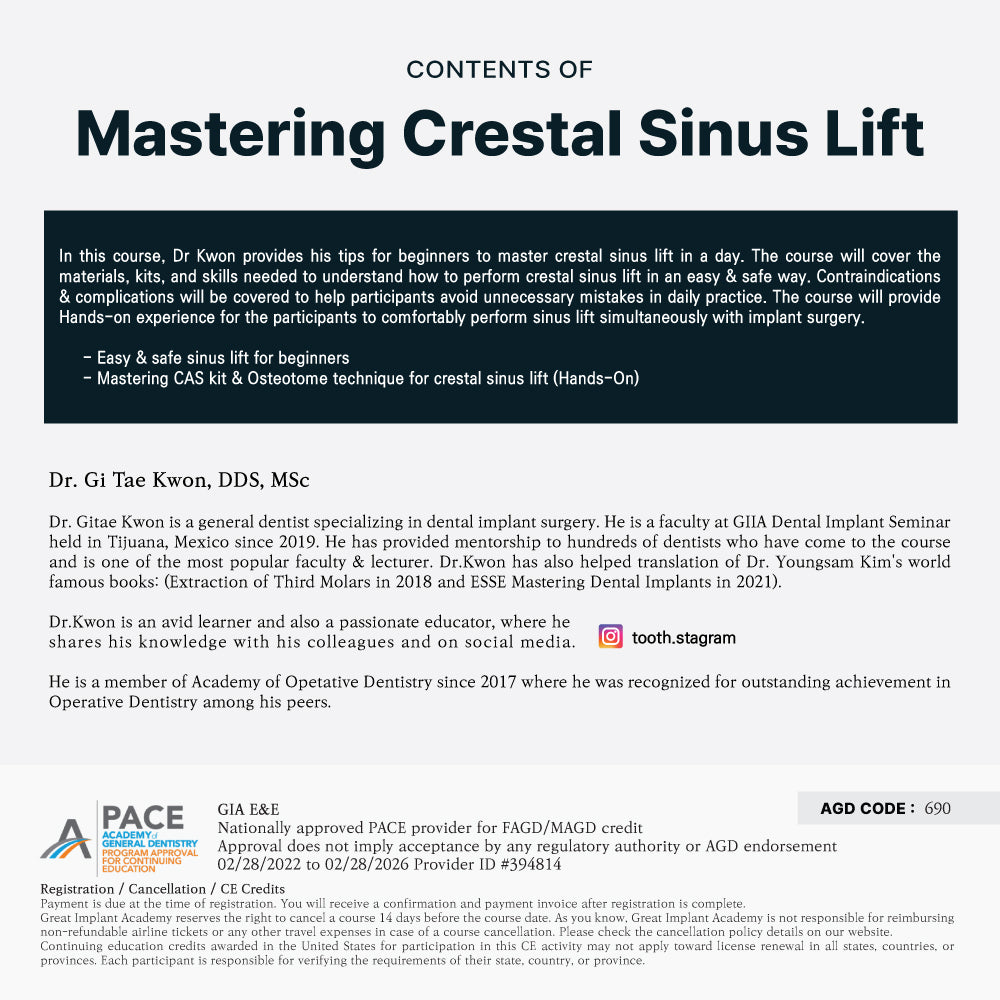 KDWC 2025 Los Angeles - No.29) Mastering Crestal Sinus Lift HANDS-ON [Sat]