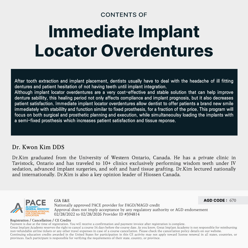 KDWC 2025 Los Angeles - No.6) Immediate Implant Locator Overdentures [Fri]