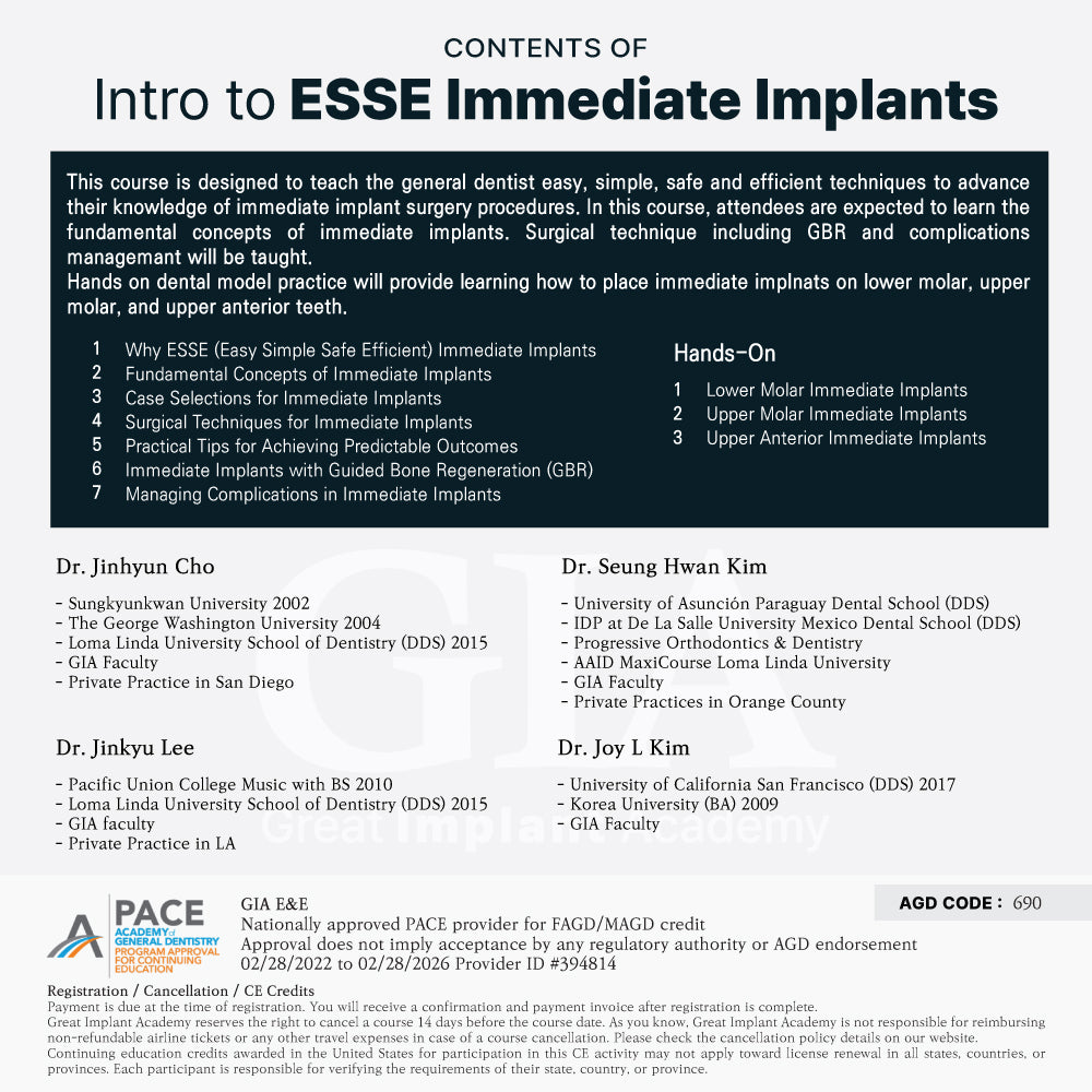 KDWC 2025 Los Angeles - No.25) Intro to ESSE Immediate Implants HANDS-ON [Sat]