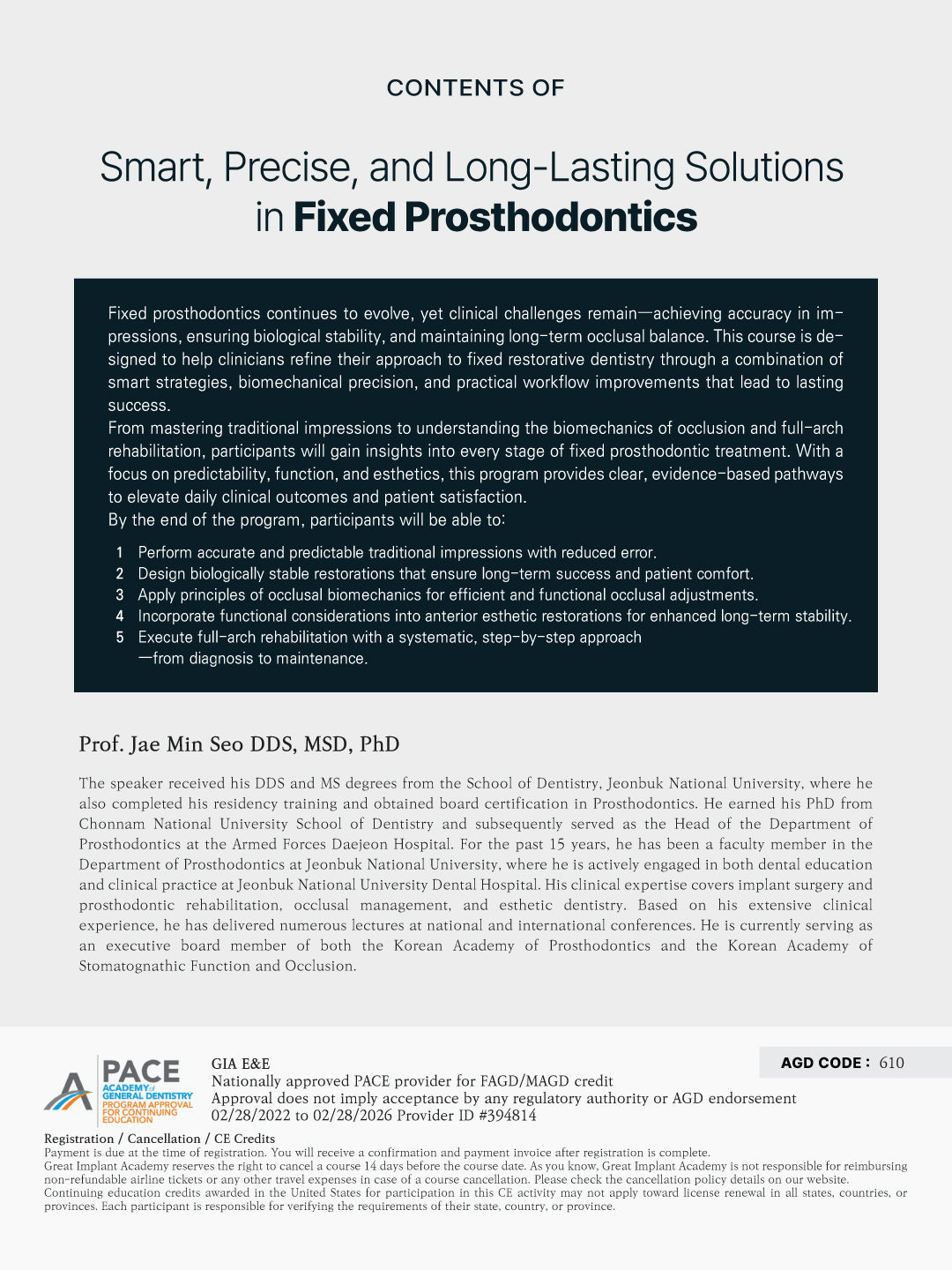 KDWC 2026 Dallas - No.16) Fixed Prosthodontics: Smart, Precise, and Long-Lasting Solutions [Fri]