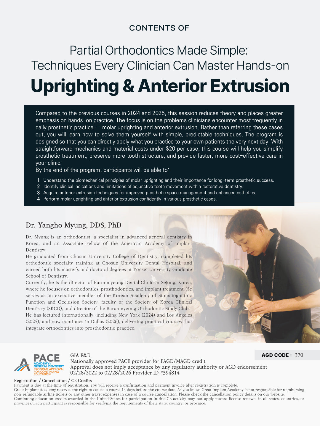 KDWC 2026 Dallas - No.19) Molar Uprighting & Anterior Extrusion: Partial Orthodontics Made Simple Hands-on [Fri]
