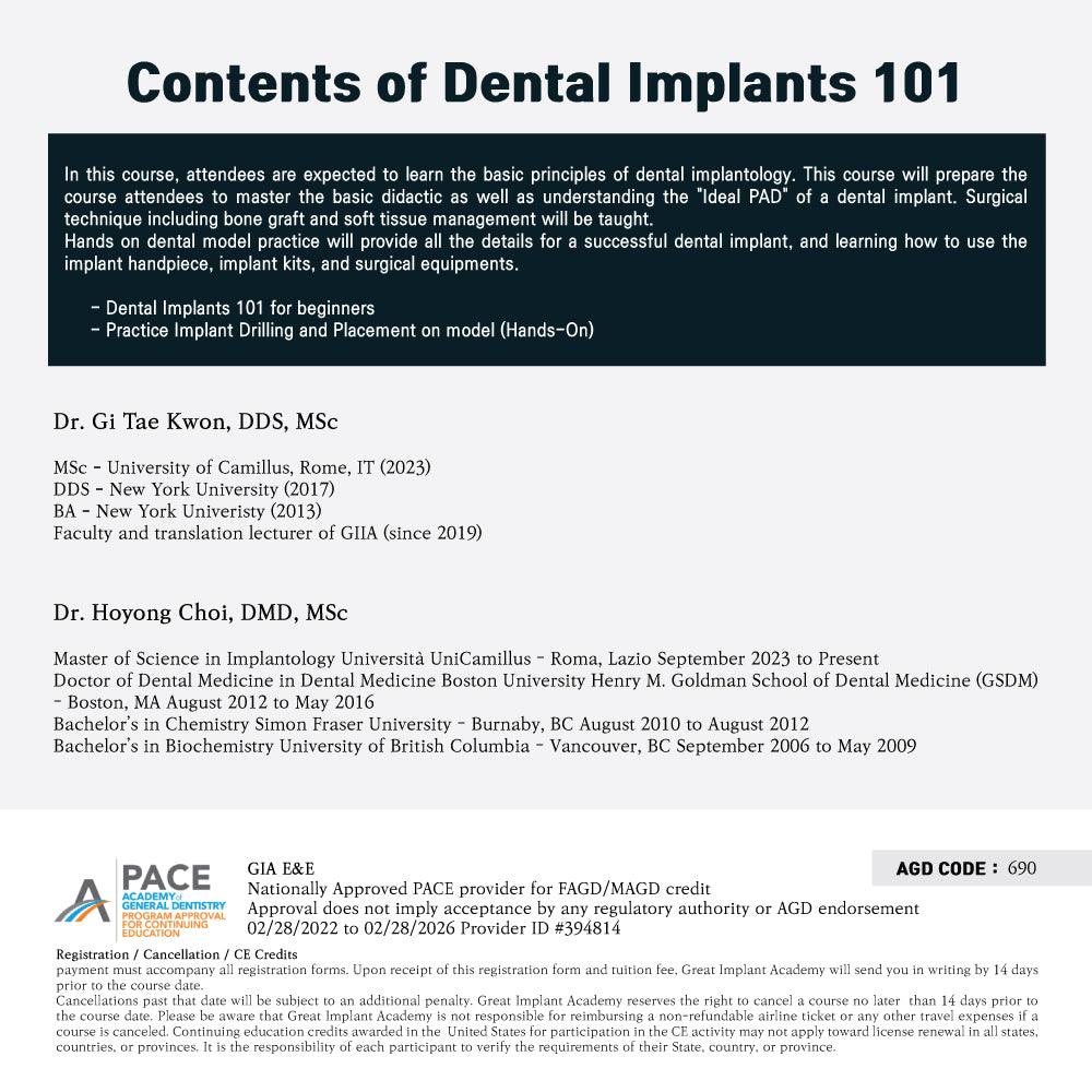 KDWC 2024 New York - No.51) Dental Implant 101 for Beginners Hands-on