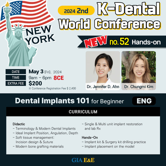 KDWC 2024 New York - No.52) Dental Implant 101 for Beginners Hands-on