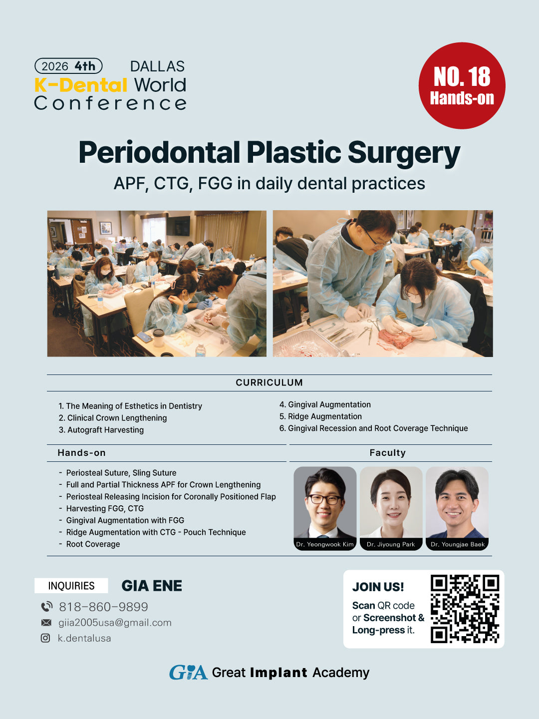 KDWC 2026 Dallas - No.18) Periodontal Plastic Surgery Hands-on [Sun]