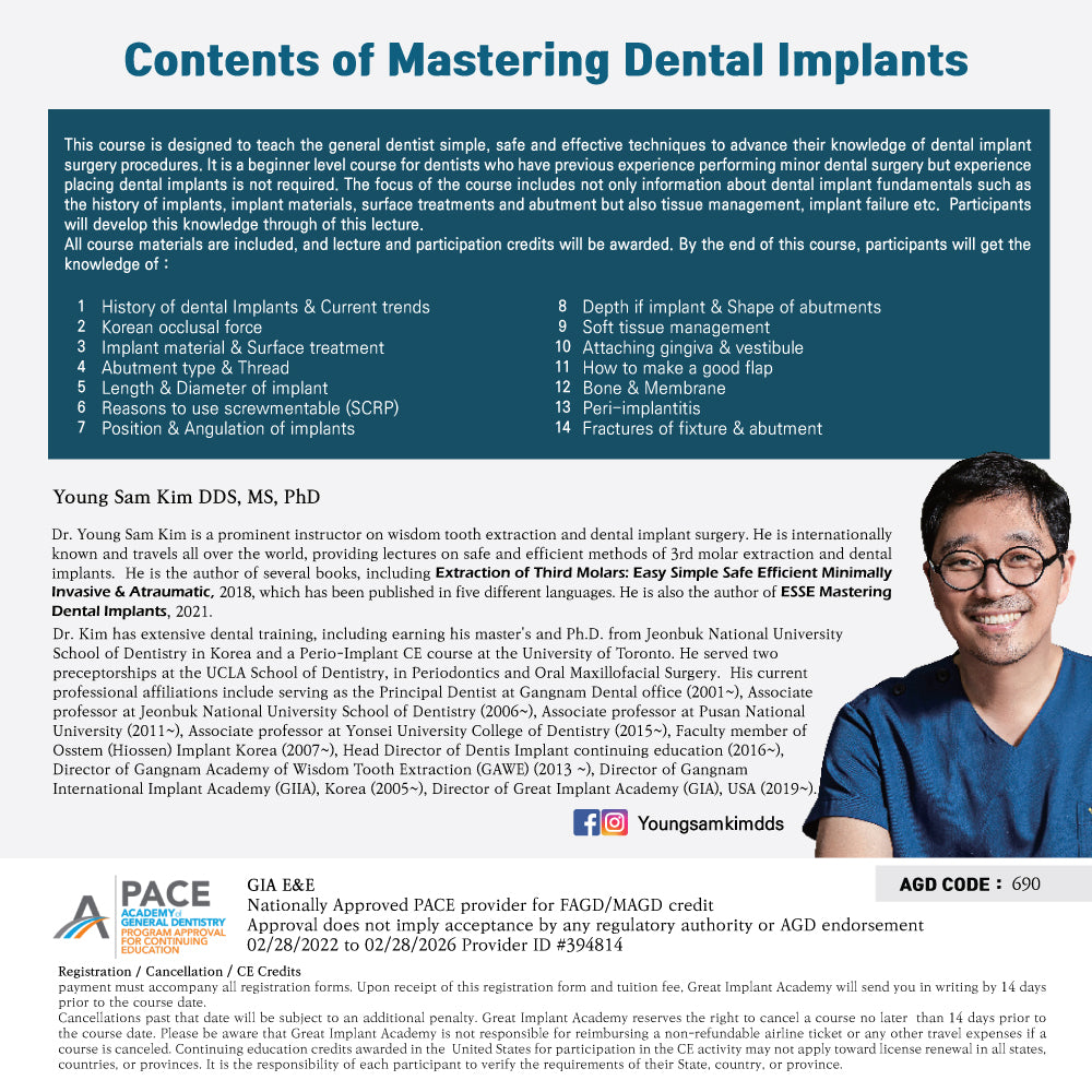 Los Angeles) Mastering Dental Implants [2024/6/22 ~ 6/23]