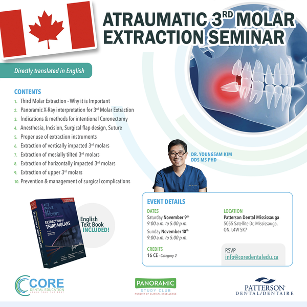 Canada) Atraumatic 3rd Molar Extraction Seminar [11/9 ~ 11/10/2024]