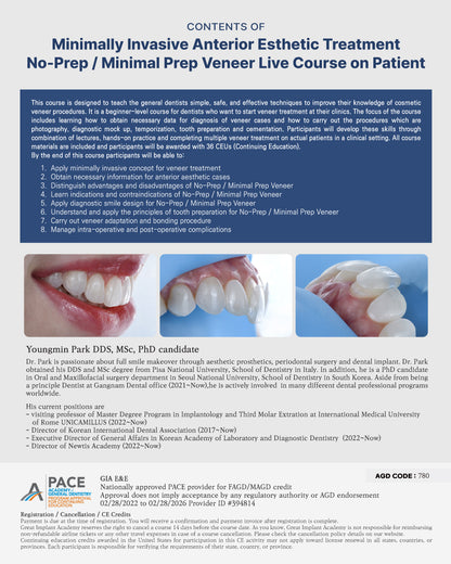 Mexico) No-Prep / Minimal Prep Veneer Live Course on Patient [October 8 - 12, 2025]